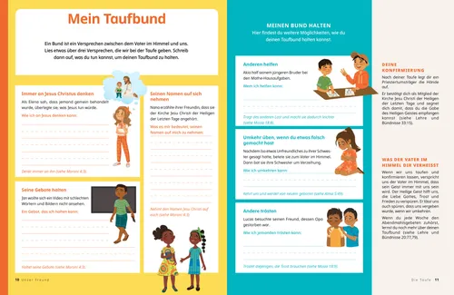 Artikel (PDF) mit Kindern, die das Richtige wählen, und leere Zeilen, in die man schreiben kann