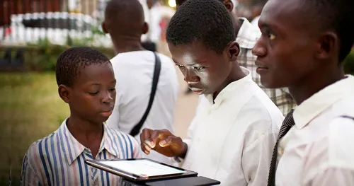boys using tablet computer