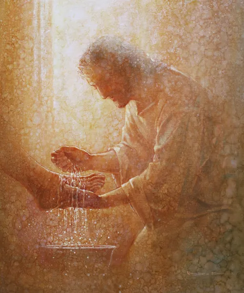 Christ washing a foot