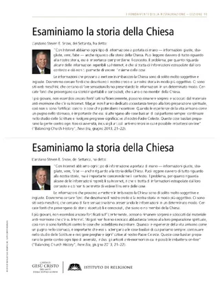 approfondimento, Esaminare in modo equilibrato la storia della Chiesa