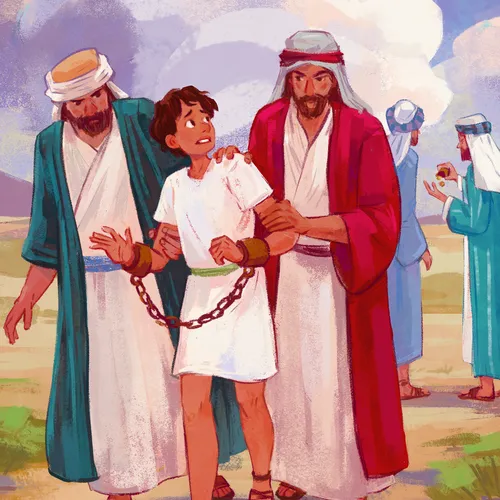 Joseph being sold into slavery by his brothers