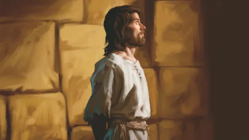 an illustration of Joseph of Egypt in prison