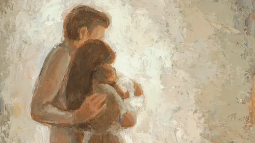 a father and a mother and a baby