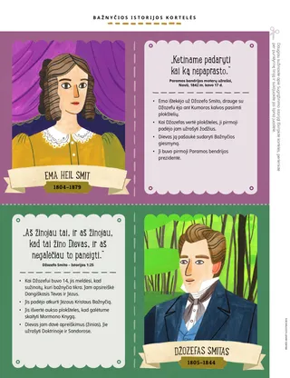 cutout cards of Emma and Joseph Smith