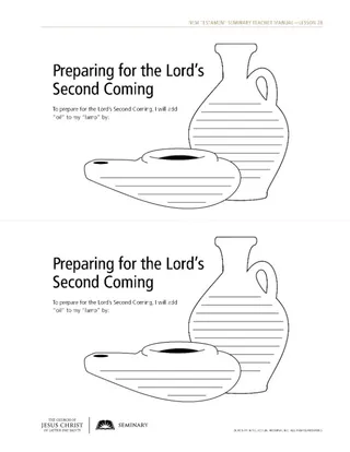 handout, Preparing for the Lord’s Second Coming