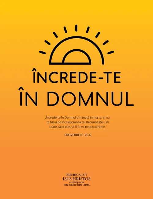 afiș „Încrede-te în Domnul”