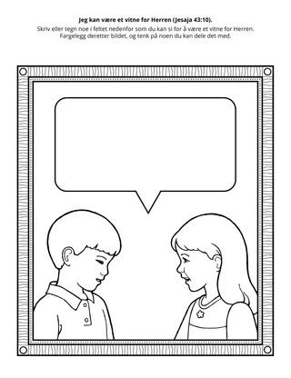 Aktivitetsside for Primær: Jeg kan være Herrens vitne