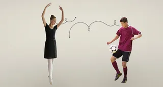 ballerina and soccer player