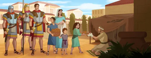 Cornelius and his family helping someone in need.