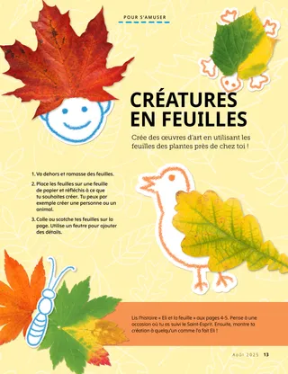 Page au format PDF d’une activité manuelle illustrant un papillon, un oiseau, une tortue et un visage souriant