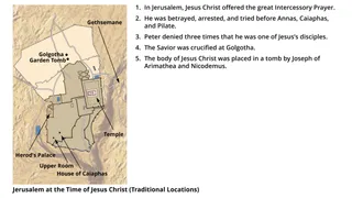 a map of Jerusalem at the time of Jesus Christ, showing the traditional locations of His suffering, trials, Crucifixion, and burial
