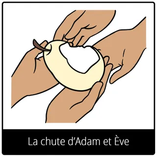 Pictogramme de l’Évangile pour « La chute d’Adam et Ève »