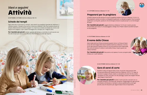 Pagina in formato PDF con una bambina che prega
