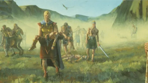the people of Limhi returning from battle after being defeated by the Lamanites