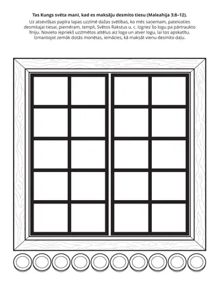 Sākumskolas radošā lappusīte: Tas Kungs mani svētī, ja es maksāju desmito tiesu