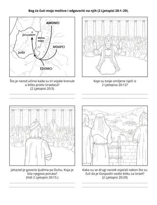 Stranica aktivnosti za Malu školu: Bog će čuti moje molitve i odgovoriti na njih