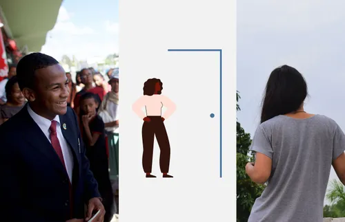 a composite image of young adults