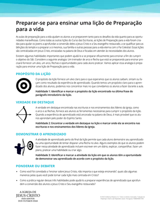 Preparar-se para ensinar uma lição do curso Preparação para a vida