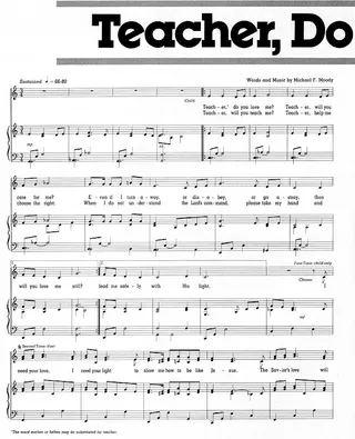 music, Teacher, Do You Love Me? left page