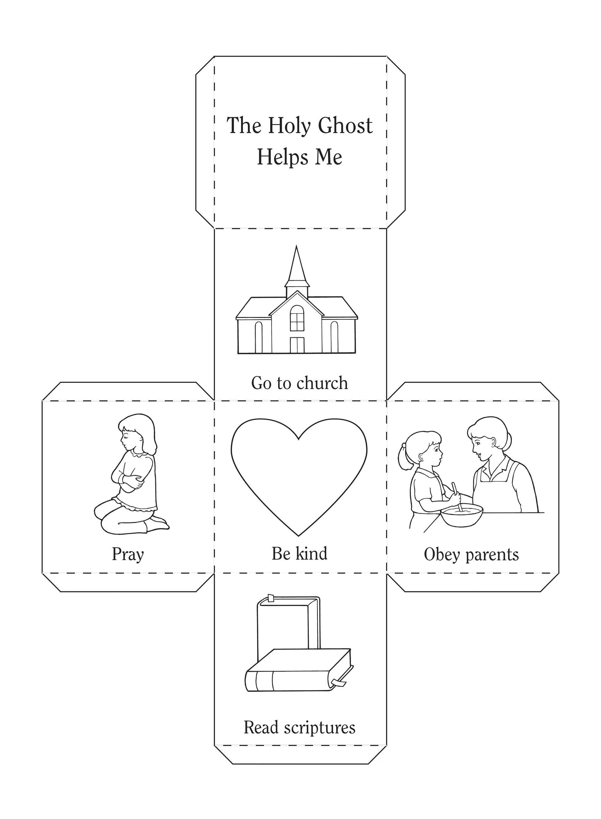 An illustration and activity from lesson 6, page 31 in the nursery manual Behold Your Little Ones (2008).