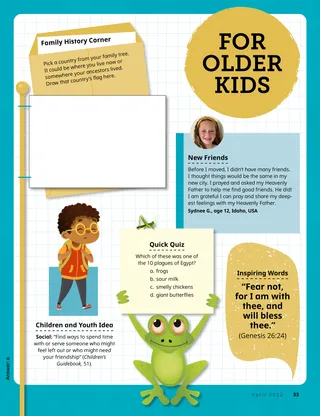 Page from the April 2022 Friend Magazine.