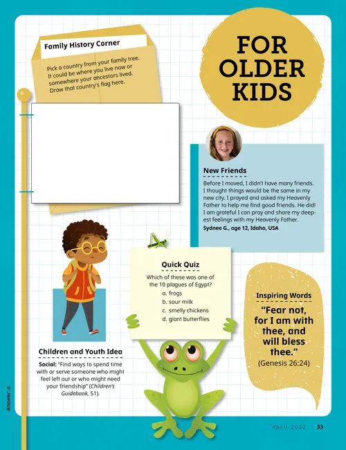 Page from the April 2022 Friend Magazine.