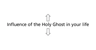 文字：圣灵在你生活中的影响，上面有个箭头指向上方，下面有箭头指向下方