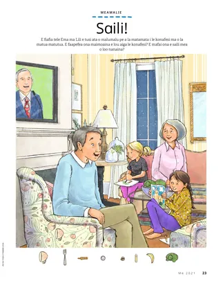 children watching conference with grandparents