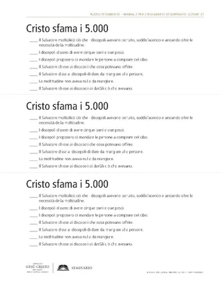 foglio, Cristo sfama i 5.000