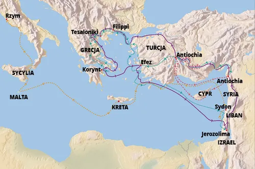 mapa podróży Pawła