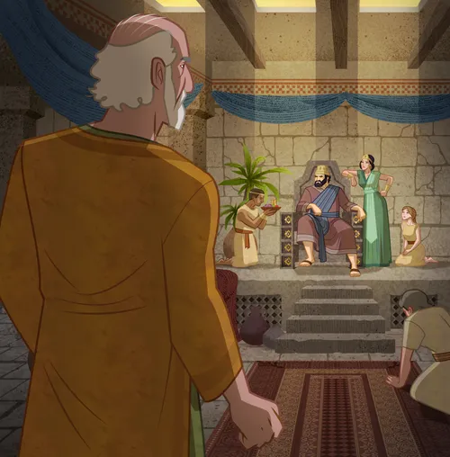 Illustration of Elijah talking to the king