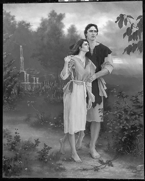 Adam and Eve leaving garden