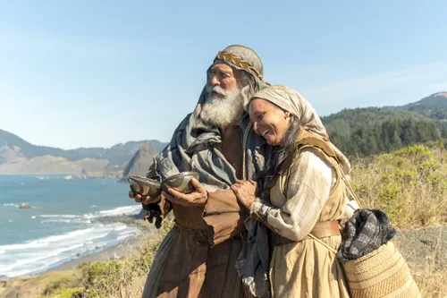 Lehi and Sariah at ocean