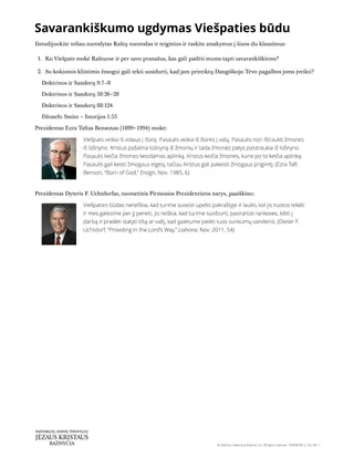 Savarankiškumo ugdymas Viešpaties būdu