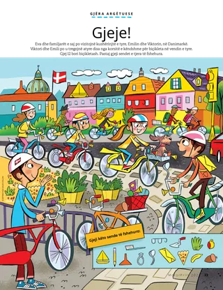 children biking in Denmark