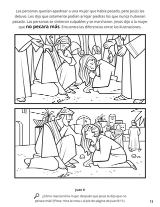 Jesus Tells Woman to Sin No More coloring page