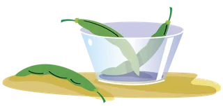 Illustration of green beans in a cup