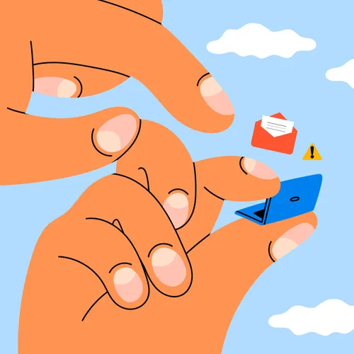 hands typing on a small computer