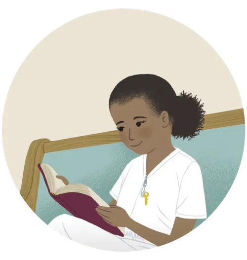 Girl reading the scriptures