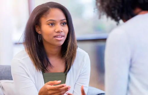 woman talking to someone