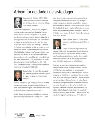 handout, Latter-day Work for the Dead