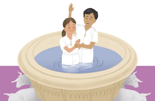 Girl doing temple baptisms