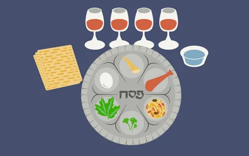 table set with passover meal