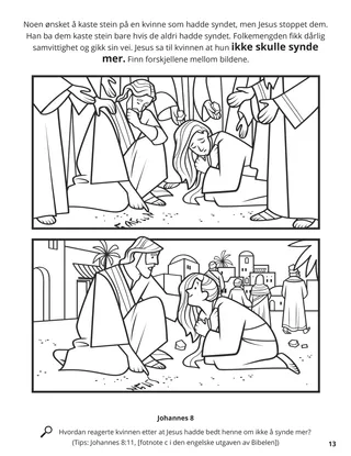 Jesus Tells Woman to Sin No More coloring page