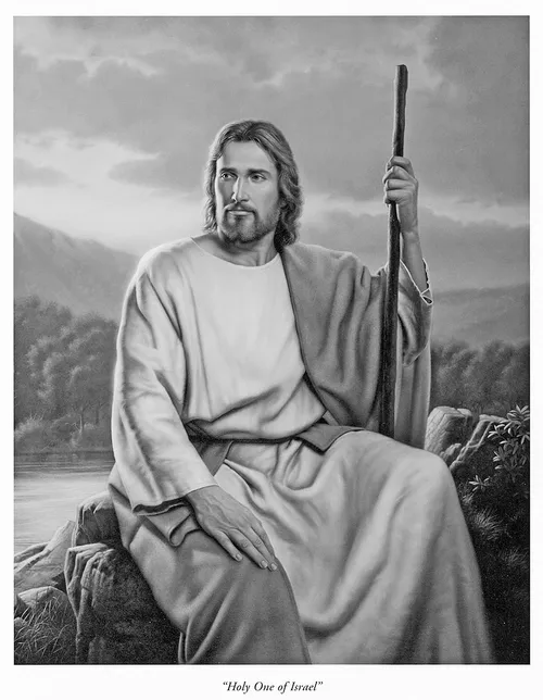 Christ holding shepherd’s staff