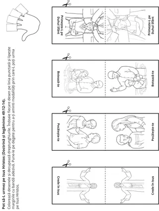 pagină cu activități: Îl pot urma pe Isus Hristos