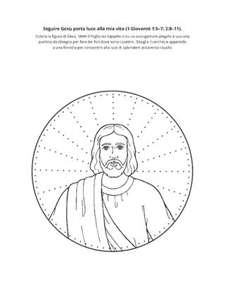 pagina delle attività: seguire Gesù porta luce nella mia vita