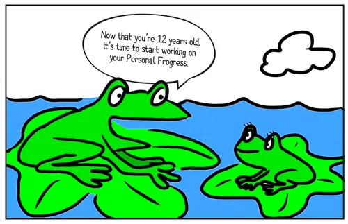 mother frog and daughter frog