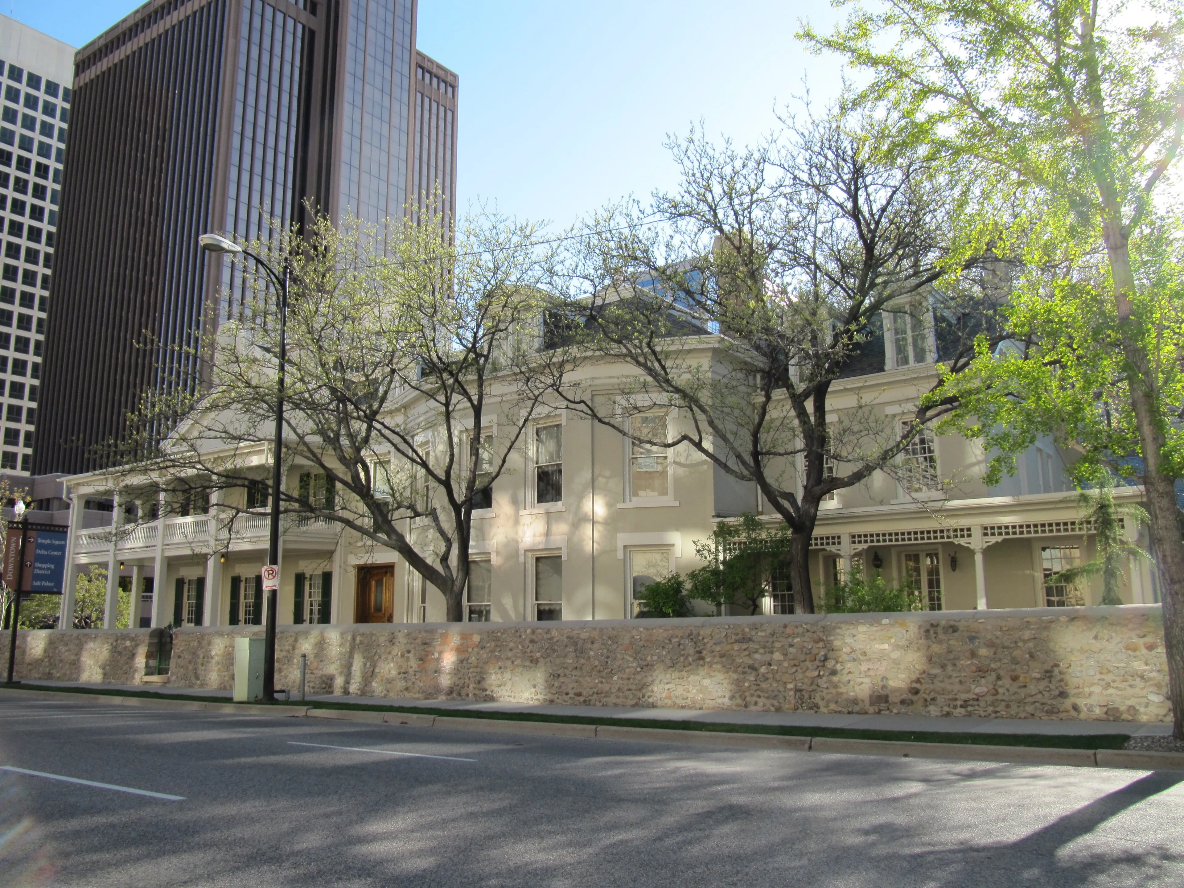 A view of the side of the Beehive House in Salt Lake City, Utah.