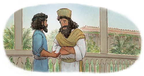 man talking to the king